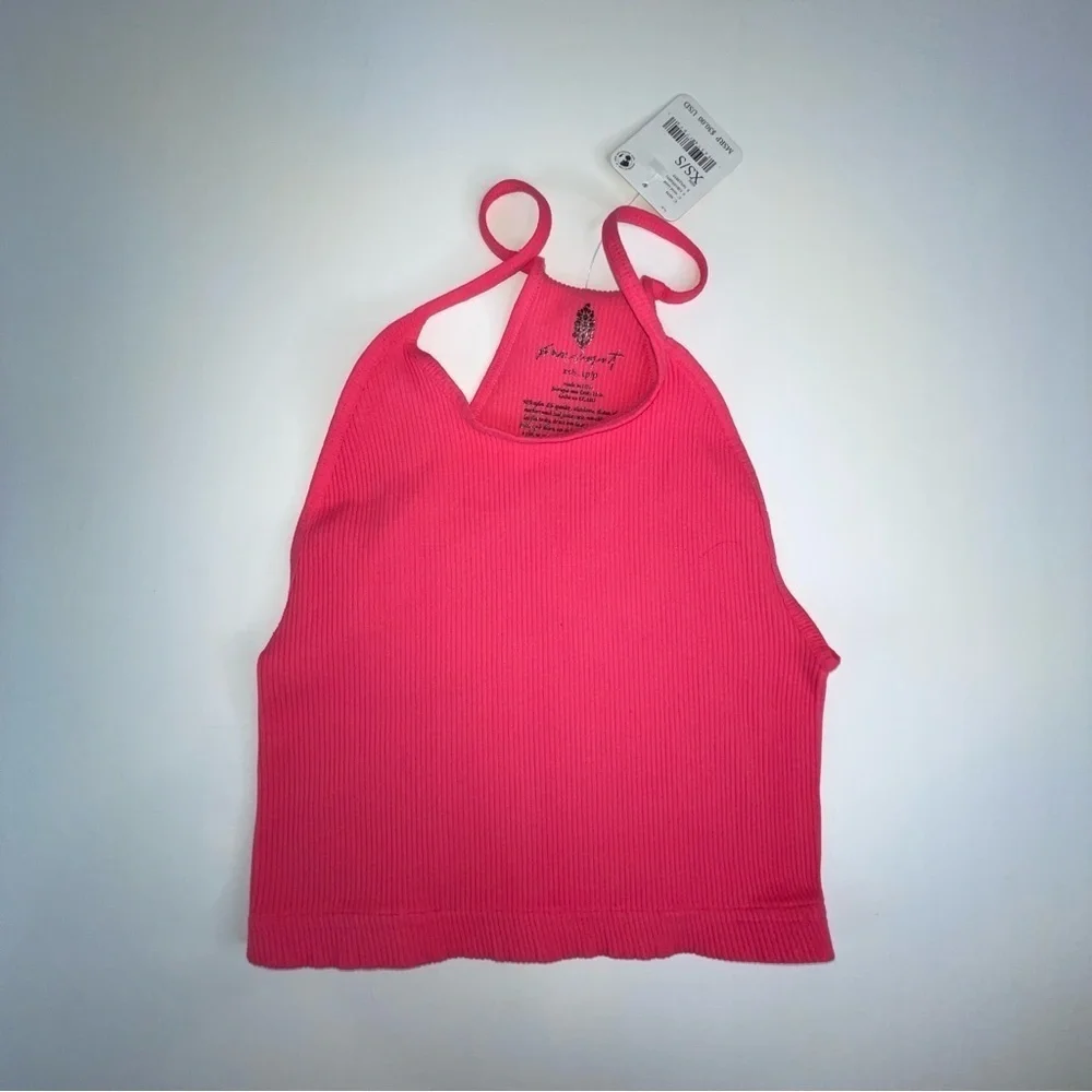 NWT Free People Cropped Run Tank Vivid Coral Sz XS/S